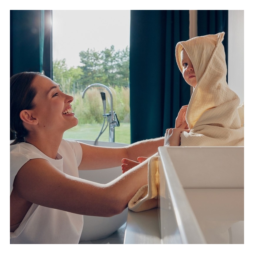 Lionelo - Serviette de bain pour enfants avec capuche MUSLIN HOODED TOWEL Beige Cappuccino