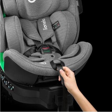 Lionelo - Siège auto avec base pivotante HARMONY i-Taille 40-150 cm noir/gris