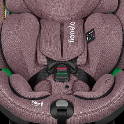 Lionelo - Siège auto avec base pivotante HARMONY i-Taille 40-150 cm rose