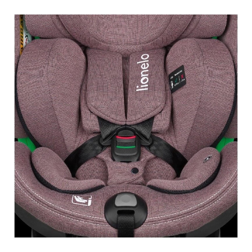 Lionelo - Siège auto avec base pivotante HARMONY i-Taille 40-150 cm rose