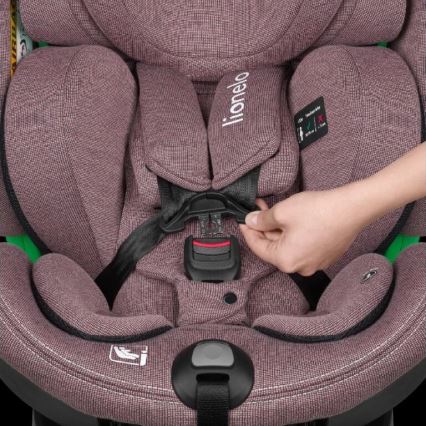 Lionelo - Siège auto avec base pivotante HARMONY i-Taille 40-150 cm rose