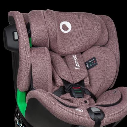 Lionelo - Siège auto avec base pivotante HARMONY i-Taille 40-150 cm rose