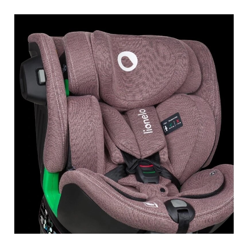 Lionelo - Siège auto avec base pivotante HARMONY i-Taille 40-150 cm rose