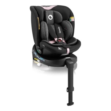Lionelo - Siège auto avec base pivotante NAVY i-Taille 40-150 cm noir/rose
