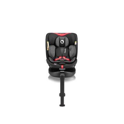 Lionelo - Siège auto avec base pivotante NAVY i- Taille 40-150 cm noir/rouge