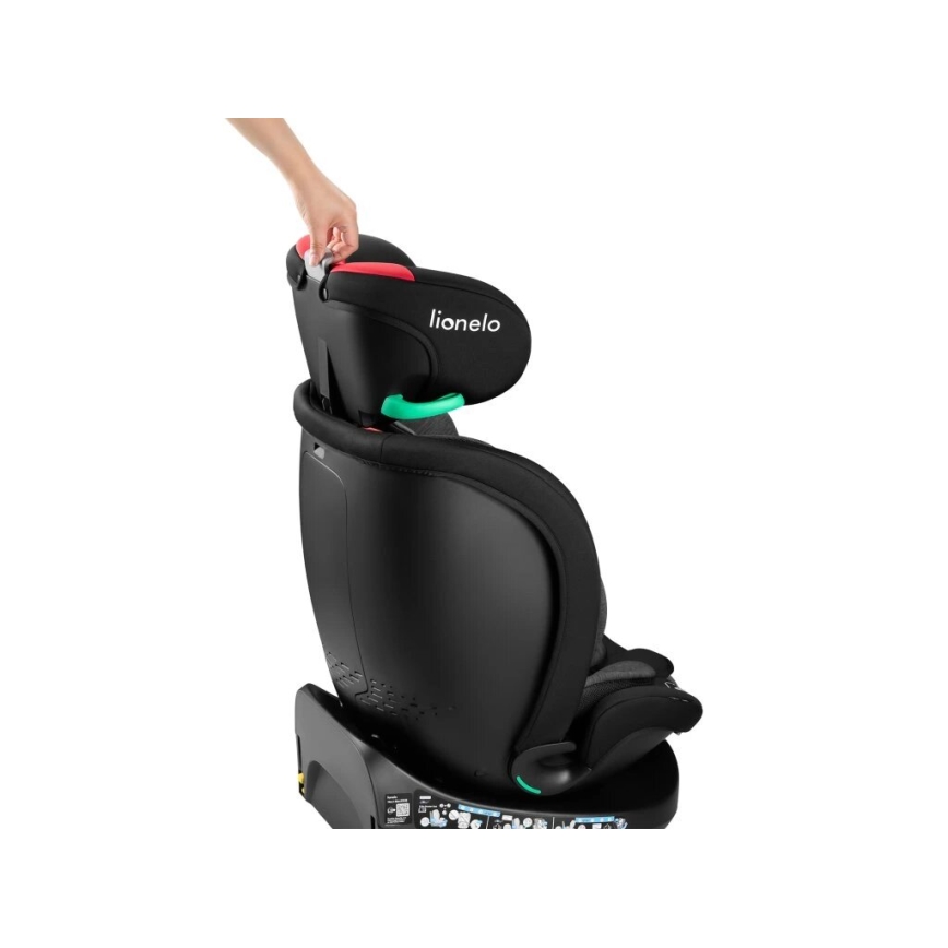 Lionelo - Siège auto avec base pivotante NAVY i- Taille 40-150 cm noir/rouge