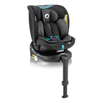 Lionelo - Siège auto avec base pivotante NAVY i-Taille 40-150 cm noir/turquoise