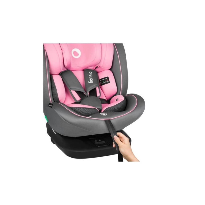 Lionelo - Siège auto BASTIAAN i-Taille 40-150 cm gris/rose