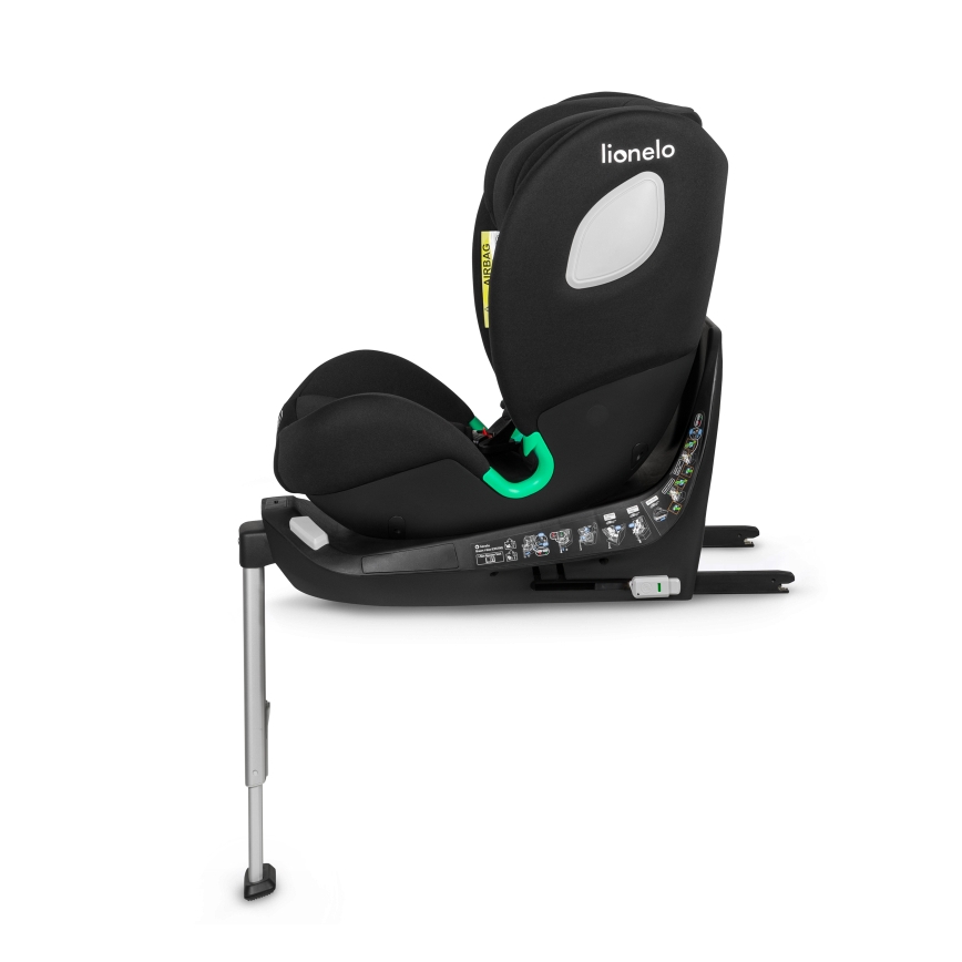 Lionelo - Siège-auto BRAAM i-Size pivotant avec base, 40-150 cm, Noir Carbone