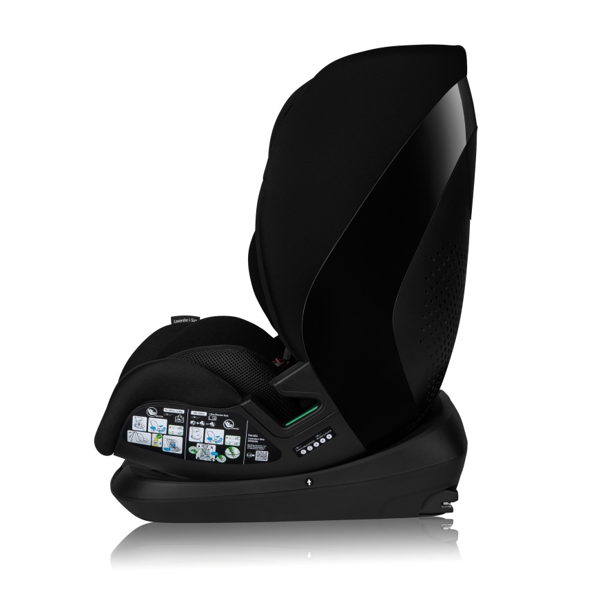 Lionelo - Siège auto LAVENDER i-Size avec base pivotante, 76–150 cm, Noir Carbone