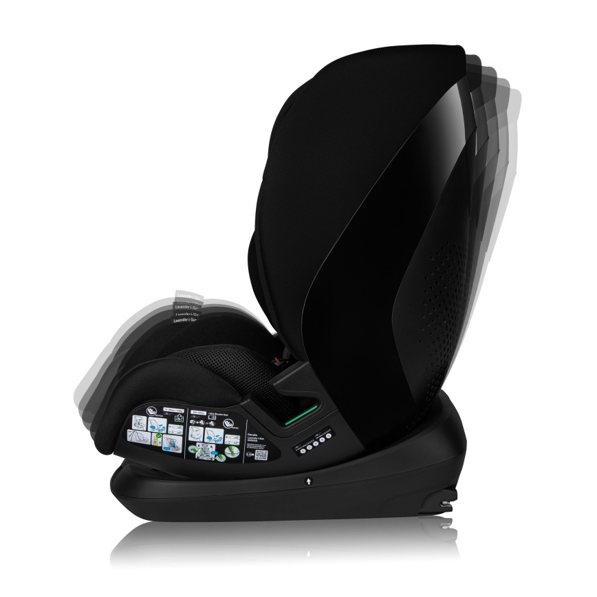Lionelo - Siège auto LAVENDER i-Size avec base pivotante, 76–150 cm, Noir Carbone