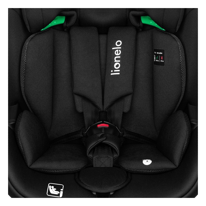 Lionelo - Siège auto LAVENDER i-Size avec base pivotante, 76–150 cm, Noir Carbone