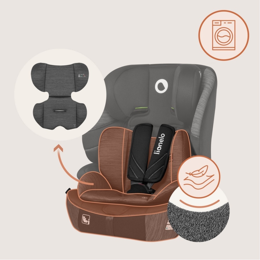 Lionelo - Siège auto LEVI FIX i-Size 76-150 cm Grey Stone