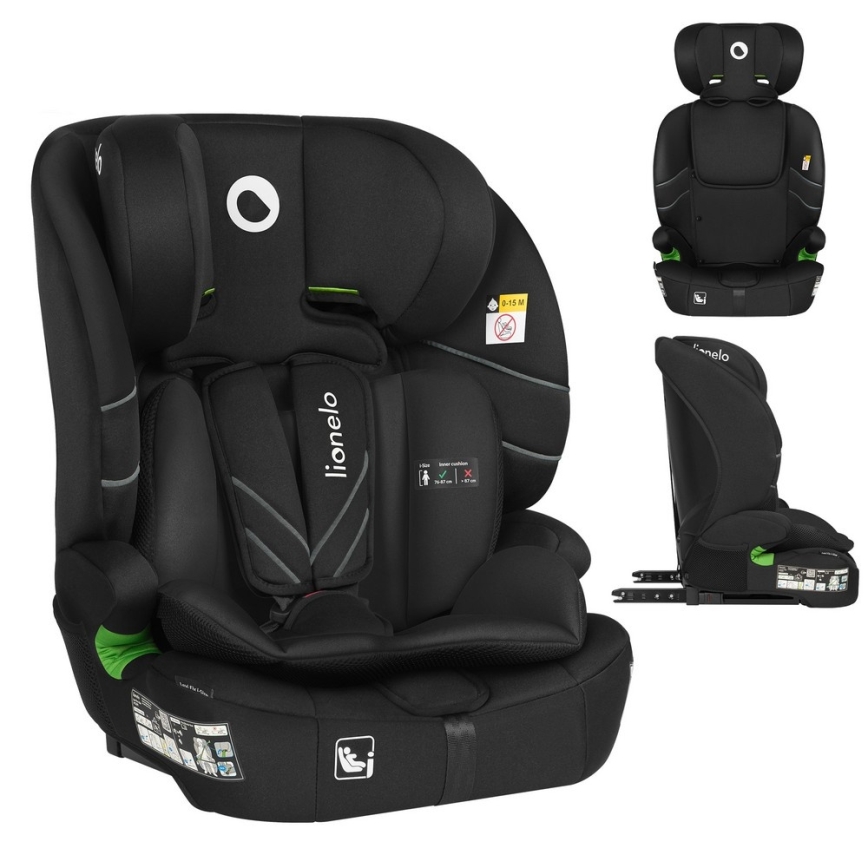 Lionelo - Siège auto LEVI FIX i-Size 76-150 cm Noir Carbone