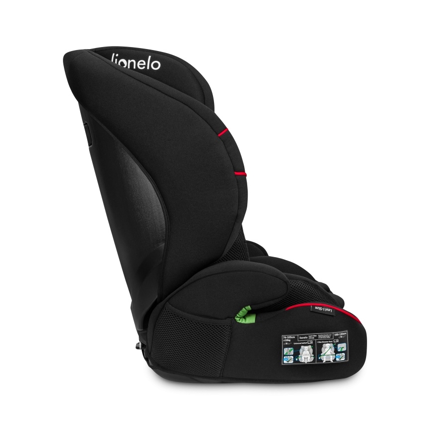 Lionelo - Siège auto LEVI i-Size 76-150 cm Noir Sportif