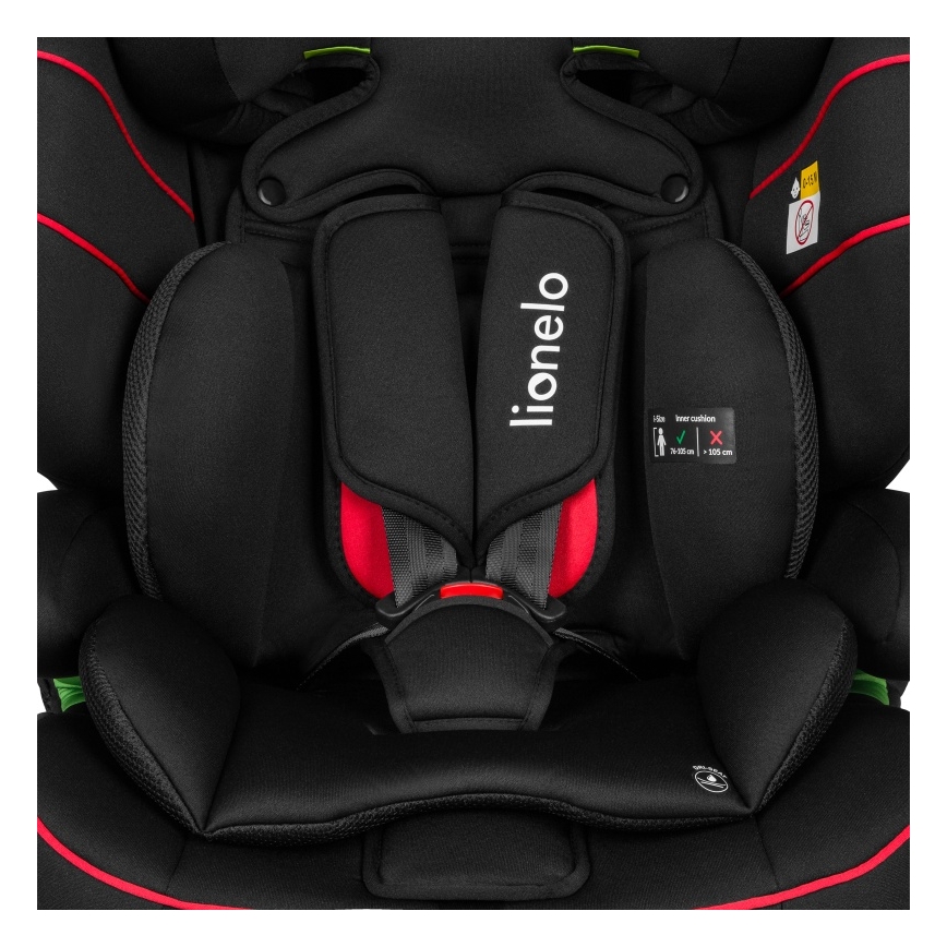 Lionelo - Siège auto LEVI i-Size 76-150 cm Noir Sportif