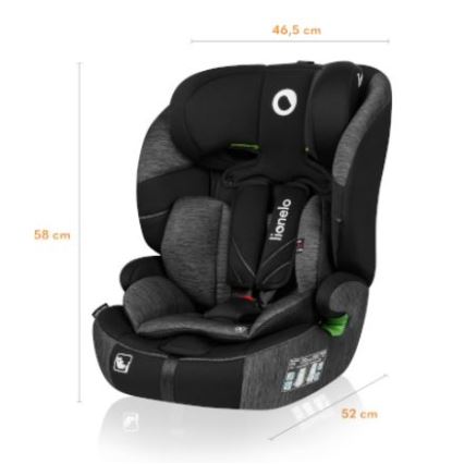 Lionelo - Siège auto LEVI ONE i-Size 76-150 cm noir/gris
