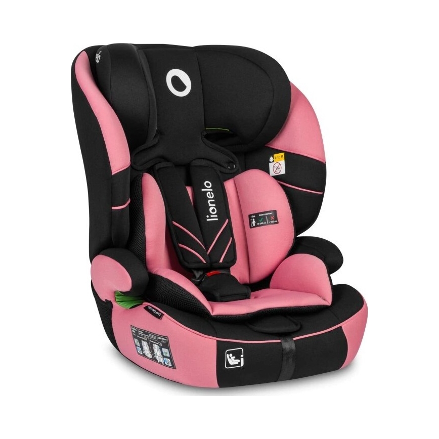 Lionelo - Siège auto LEVI ONE i-Taille 76-150 cm noir/rose