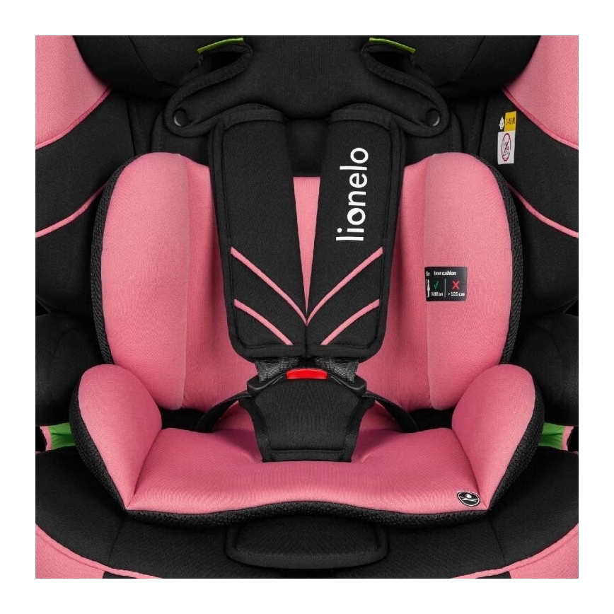 Lionelo - Siège auto LEVI ONE i-Taille 76-150 cm noir/rose
