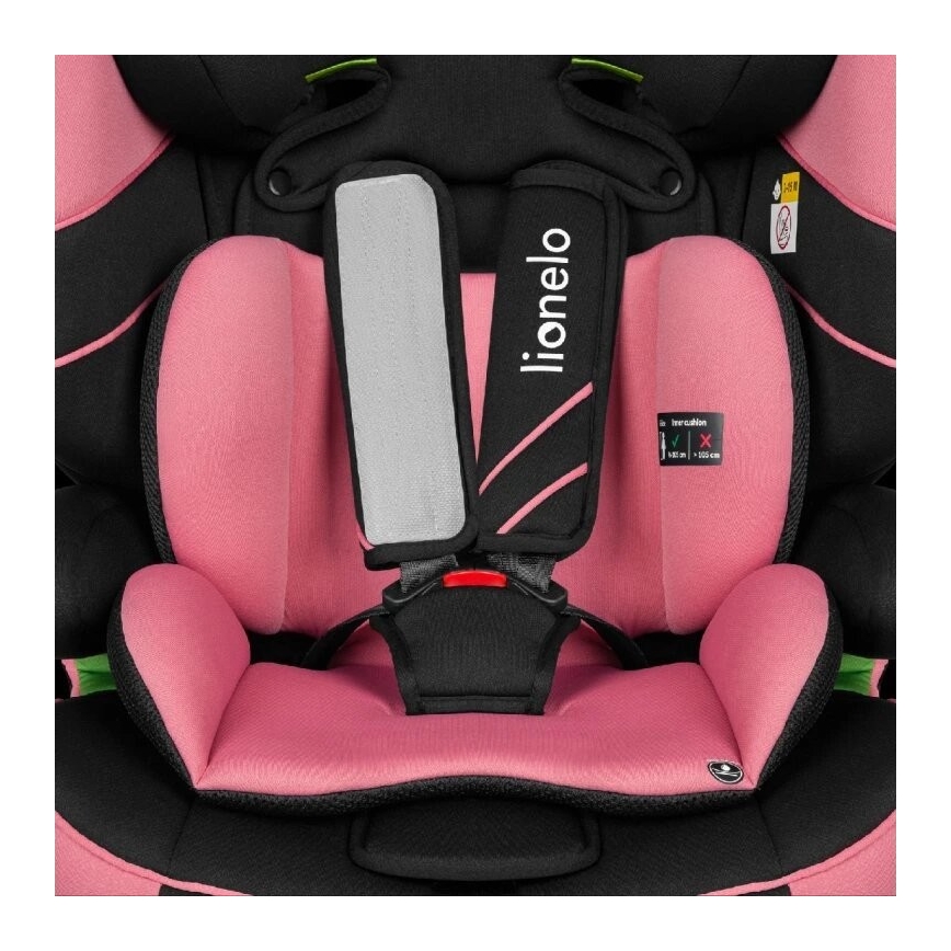 Lionelo - Siège auto LEVI ONE i-Taille 76-150 cm noir/rose