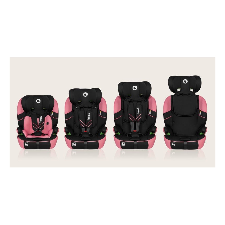 Lionelo - Siège auto LEVI ONE i-Taille 76-150 cm noir/rose