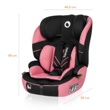 Lionelo - Siège auto LEVI ONE i-Taille 76-150 cm noir/rose
