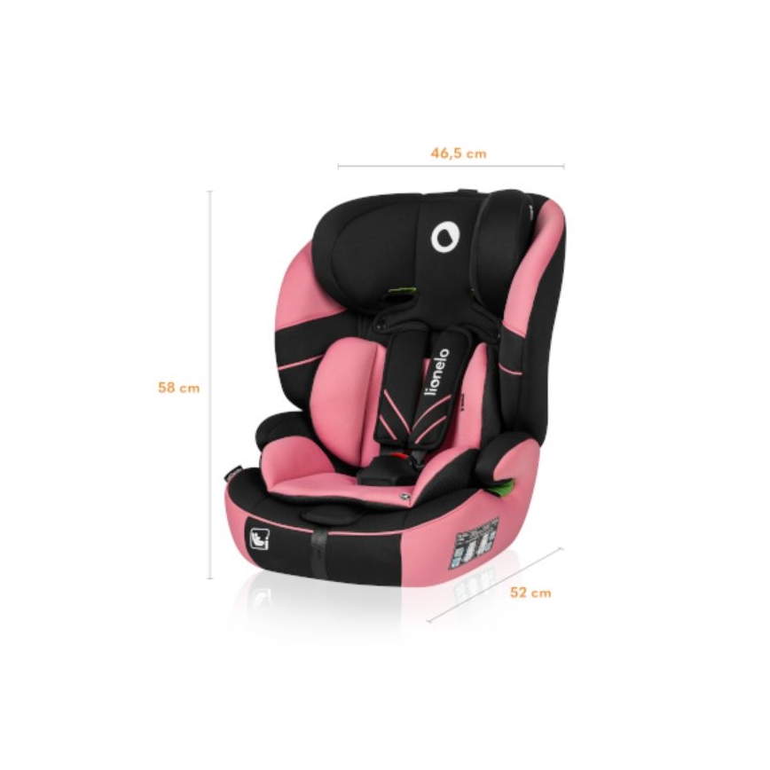 Lionelo - Siège auto LEVI ONE i-Taille 76-150 cm noir/rose