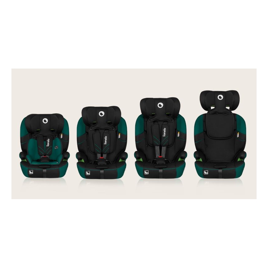 Lionelo - Siège auto LEVI ONE i-Taille 76-150 cm noir/vert