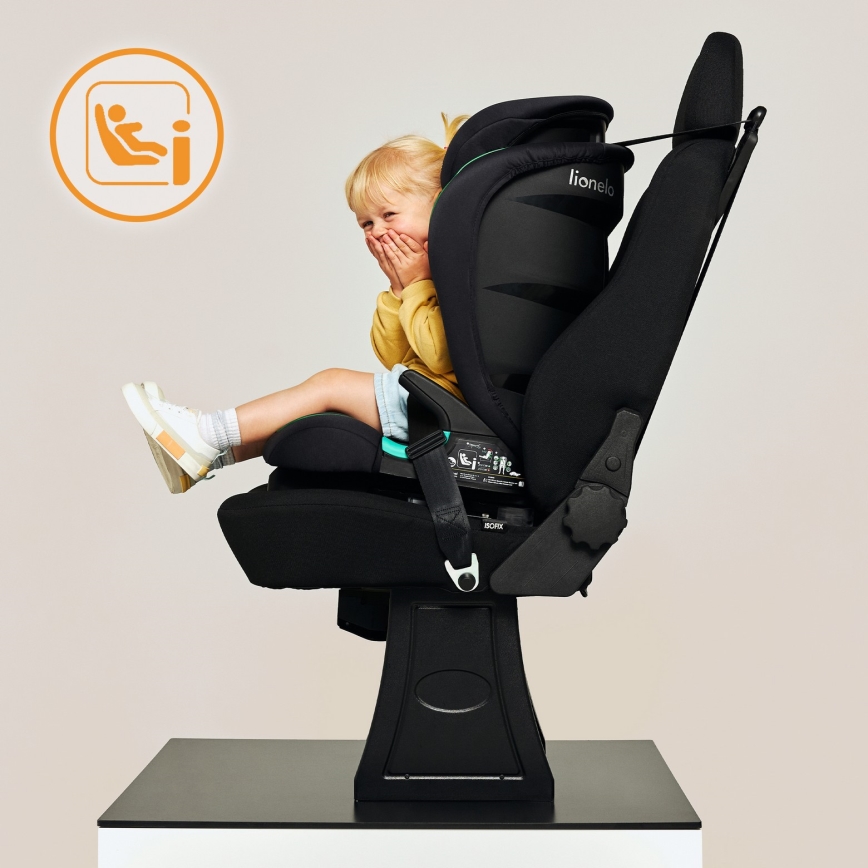 Lionelo - Siège auto NEAL i-Size 100-150 cm Noir Onyx