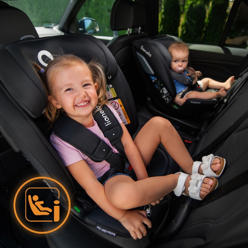 Lionelo - Siège auto pivotant avec base BASTIAAN i-Size 40-150 cm Gris pierre