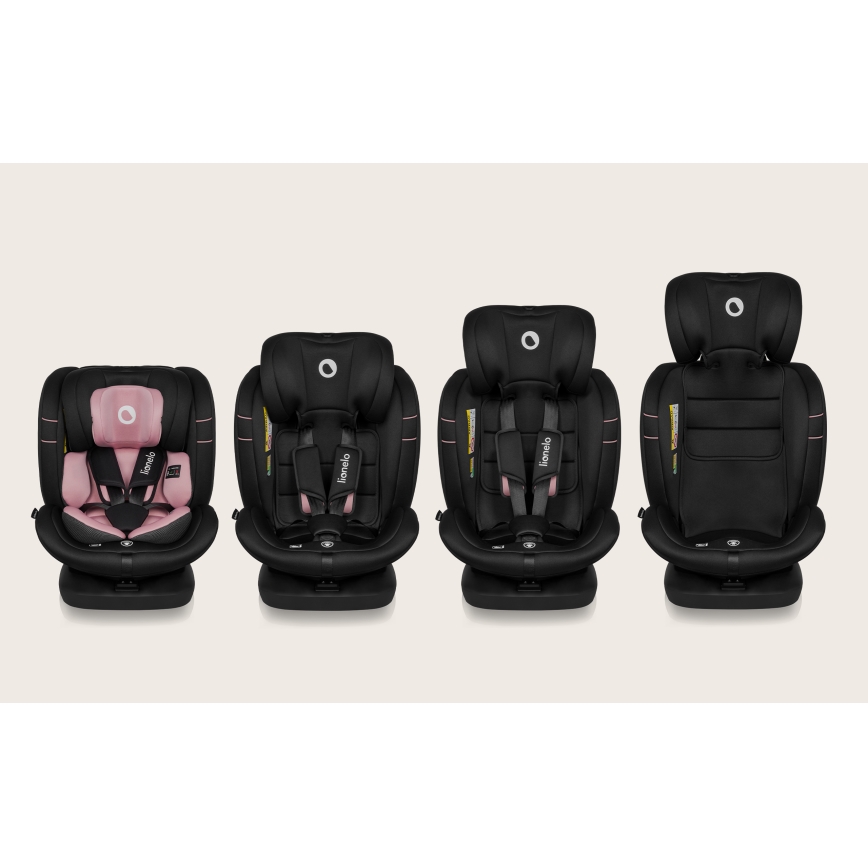 Lionelo - Siège auto pivotant avec base BASTIAAN i-Size 40-150 cm Rose