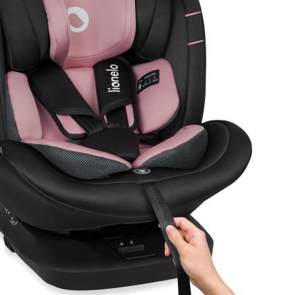 Lionelo - Siège auto pivotant avec base BASTIAAN i-Size 40-150 cm Rose