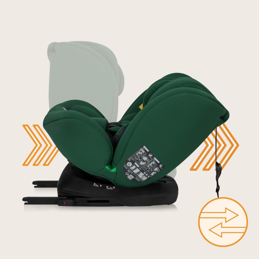 Lionelo - Siège auto pivotant avec base BASTIAAN i-Size 40-150 cm Vert