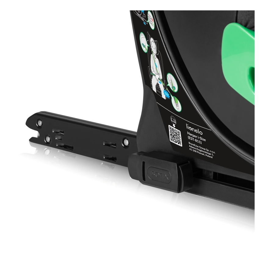 Lionelo - Siège-auto pivotant avec base HARPER i-Size 76–150 cm Black Carbon