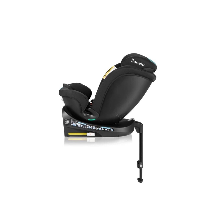 Lionelo - Siège auto pivotant avec base NAVY i-Size 40-150 cm noir/turquoise