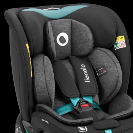 Lionelo - Siège auto pivotant avec base NAVY i-Size 40-150 cm noir/turquoise
