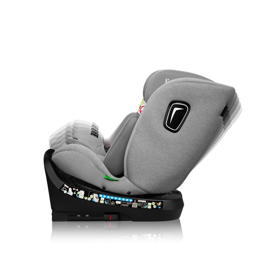 Lionelo - Siège-auto pivotant BRAVE i-Size avec base 40-150 cm Gris Stone