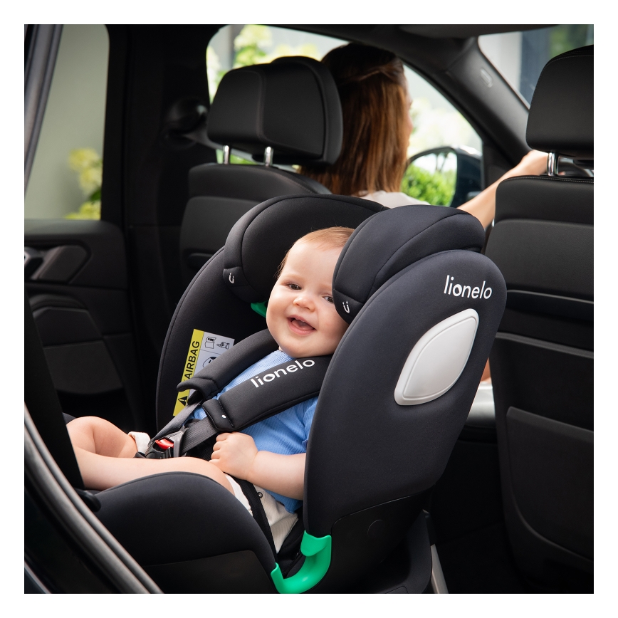 Lionelo - Siège-auto pivotant avec base BRAAM AIR i-Size 40-150 cm Noir Carbone