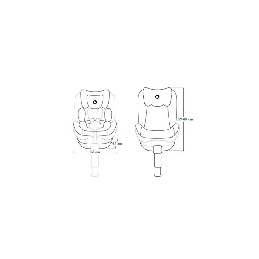 Lionelo - Siège-auto pivotant avec base BRAAM AIR i-Size 40-150 cm Noir Carbone