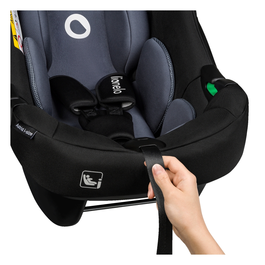 Lionelo - Siège-auto rotatif avec base ASTRID SET i-Size 40-87 cm Noir/Gris