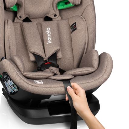 Lionelo - Siège-auto rotatif avec base LAVENDER i-Size 76-150 cm Beige latte