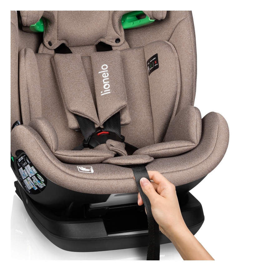Lionelo - Siège-auto rotatif avec base LAVENDER i-Size 76-150 cm Beige latte
