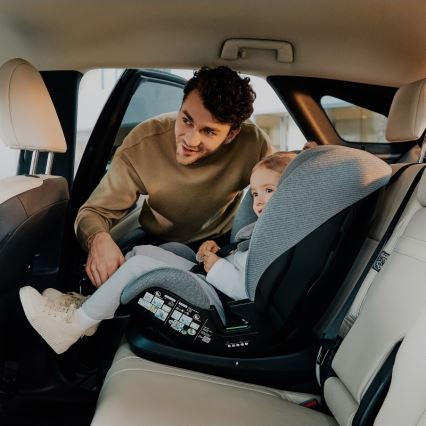 Lionelo - Siège-auto rotatif avec base LAVENDER i-Size 76-150 cm Grey Stone