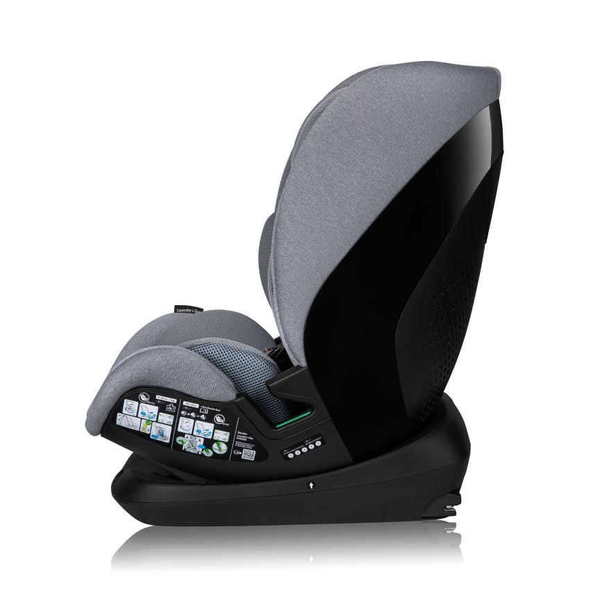 Lionelo - Siège-auto rotatif avec base LAVENDER i-Size 76-150 cm Grey Stone