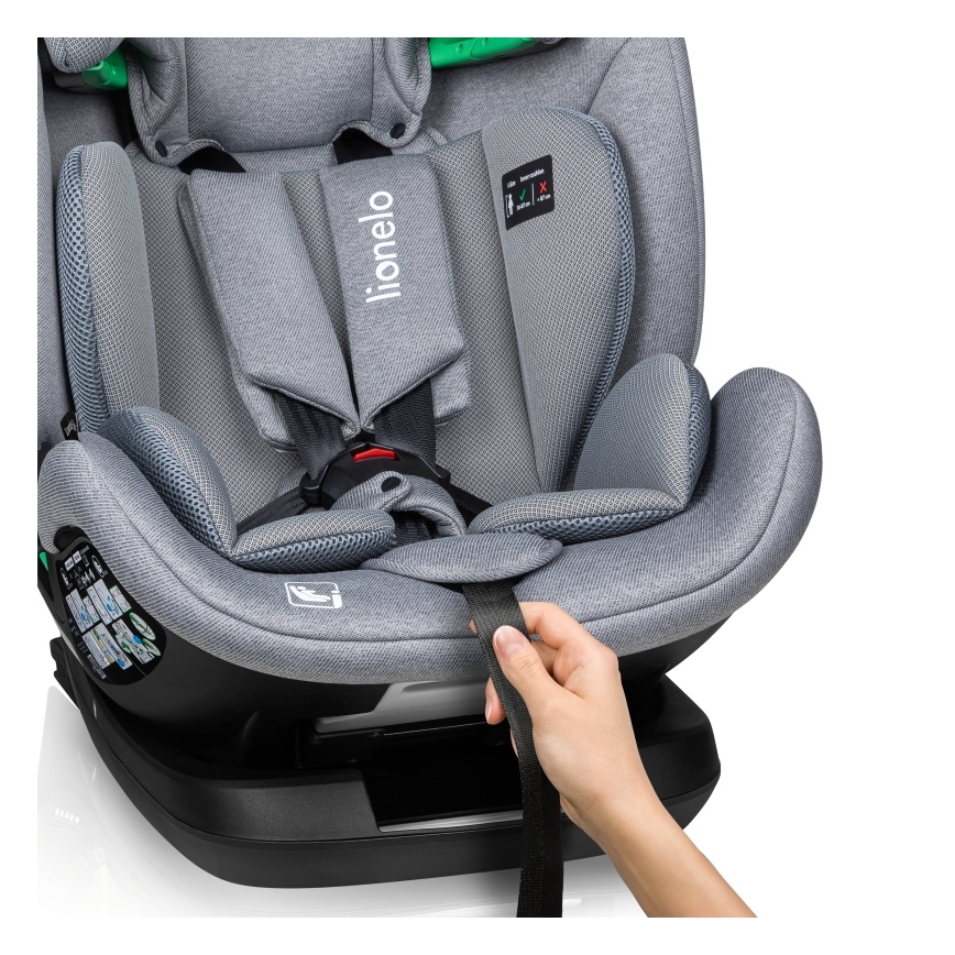 Lionelo - Siège-auto rotatif avec base LAVENDER i-Size 76-150 cm Grey Stone