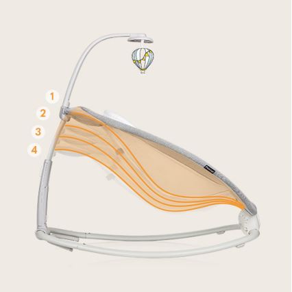 Lionelo - Transat vibrant pour bébé avec mélodie PASCAL 2xAA gris