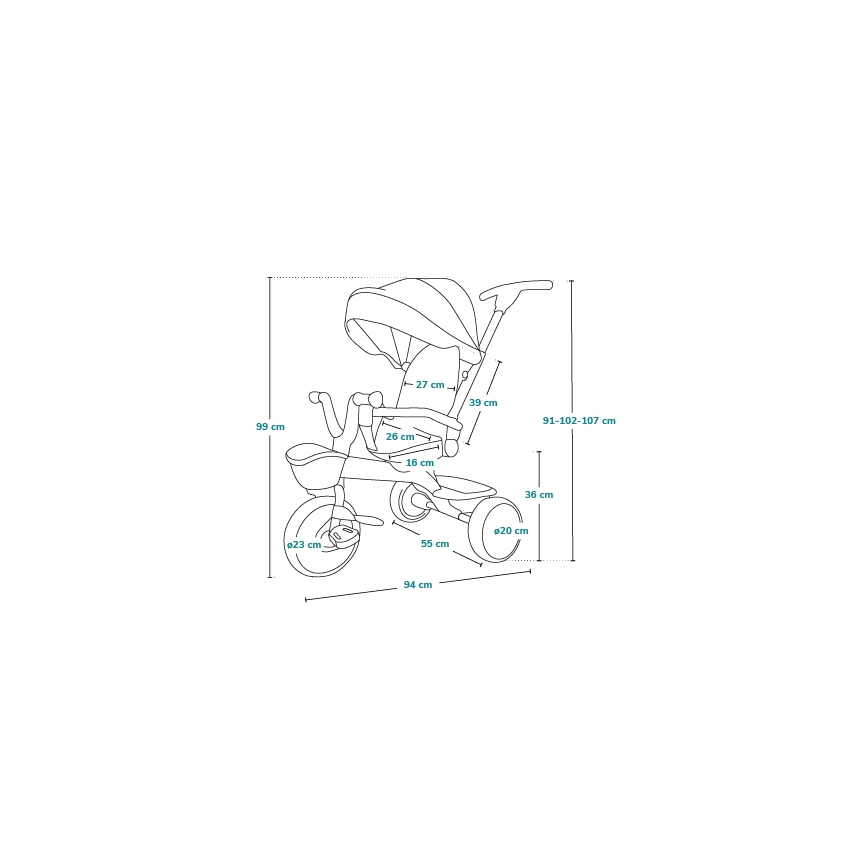 Lionelo - Tricycle enfant HAARI noir/coloré