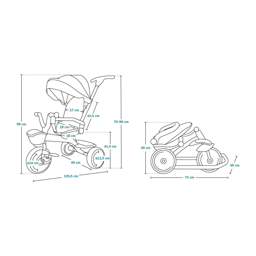 Lionelo - Tricycle enfant TRIS gris