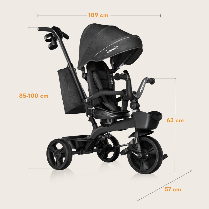 Lionelo - Tricycle pour enfants KORI Pierre Grise