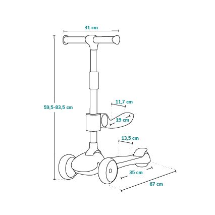 Lionelo - Trottinette 2 en 1 pour enfants FRANKY blanc/beige